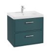 Finland Wall Hung Vanity Unit | 600mm | Ocean Blue | Brushed Chrome Handle