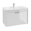 Fjord Wall Hung Vanity Unit | 800mm | Gloss White | Brushed Chrome Handle