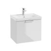Stockholm Wall Hung Vanity Unit | 500mm | Gloss White | Brushed Chrome Handle