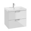 	Stockholm Wall Hung Vanity Unit | 600mm | Gloss White | Brushed Chrome Handle