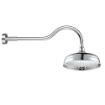 Traditional Round Shower Head (200mm) & Wall Shower Arm (400mm)