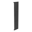 Piatto Vertical Flat Tube Designer Radiator | 1800mm x 376mm | Single Panel | Black