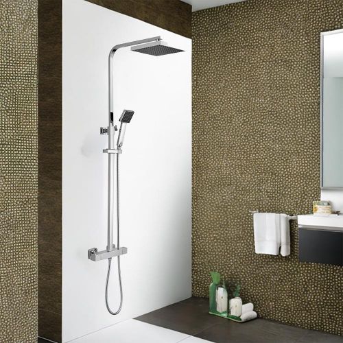 Nuie | Square Thermostatic Bar Shower Kit