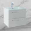 Cesena Twin Drawer Wall Hung Vanity Unit | 500mm | White