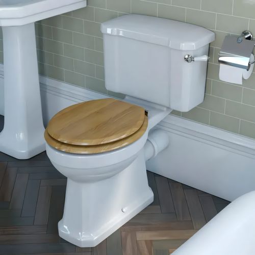 Westbury Close Coupled WC | Soft Close Seat (Oak MDF)
