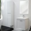 Fjord Wall Hung Vanity Unit | 500mm | Gloss White | Brushed Chrome Handle