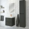 Finland Wall Hung Vanity Unit | 500mm | Midnight Grey | Brushed Gold Handle