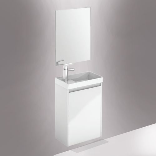 Dijon | Cloakroom Wall Hung Vanity Unit & Mirror | Gloss White