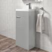 Stockholm Cloakroom Floor Standing Vanity Unit | 500mm | Arctic Grey | Brushed Chrome Handle