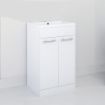 Stockholm Floor Standing 2 Door Vanity Unit | 500mm | Gloss White | Brushed Chrome Handle