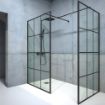 Aspect | Trellis Wetroom Panel | 1200mm | Black