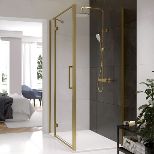Aspect | Hinged & Inline Door | 1200mm | Brushed Gold