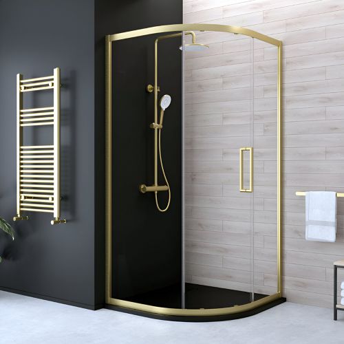 Aspect | Quadrant One Door | 900mm | Brushed Gold