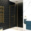 Mirage | Wetroom Panel | Clear Glass | 900mm | Brushed Gold
