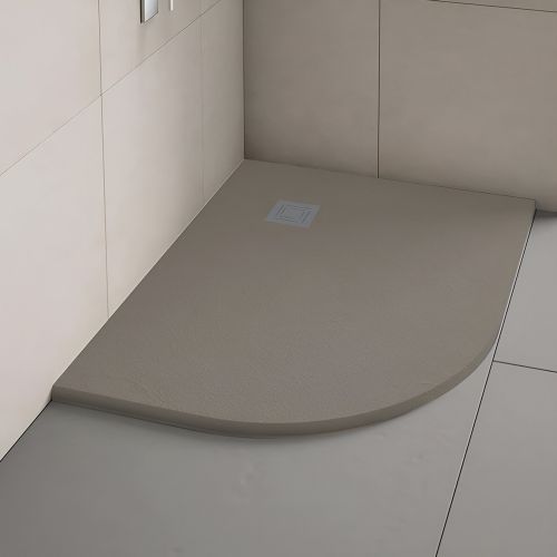 Slate Shower Tray | Off Quad | LH | 1000x800mm | Taupe