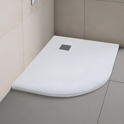 Slate Shower Tray | Off Quad | LH | 1000x800mm | White