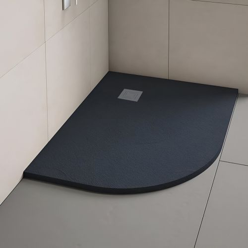 Slate Shower Tray | Off Quad | LH | 1200x800mm | Black