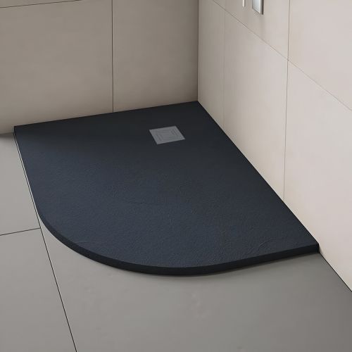 Slate Shower Tray | Off Quad | RH | 1200x800mm | Black