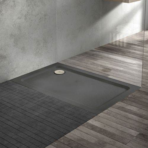 Lusino 3D Effect Shower Tray | Rectangle | 1100x800mm | Slate